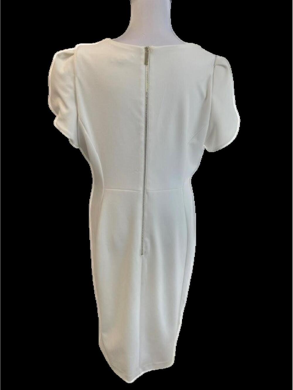 Size 14 – Calvin Klein Ivory Sheath Dress | Lined - Picture 2 of 3